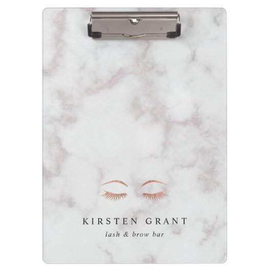 Marmer & Roos Gold Lashes & Brows Beauty Logo Klembord (Voorkant)