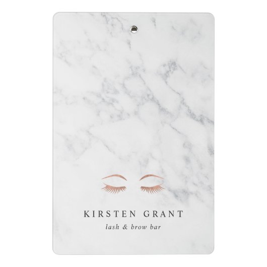 Marmer & Roos Gold Lashes & Brows Beauty Logo Mini Klembord (Achterkant)