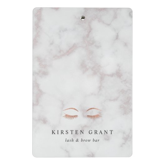 Marmer & Roos Gold Lashes & Brows Beauty Logo Mini Klembord (Achterkant)