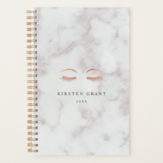 Marmer & Roos Gold Lashes & Brows Beauty Logo Planner (Voorkant)