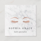 Marmer & Roos Gold Lashes & Brows Beauty Vierkante Visitekaartje (Voorkant)