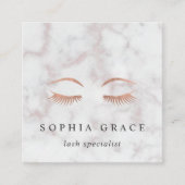 Marmer & Roos Gold Lashes & Brows Beauty Vierkante Visitekaartje (Voorkant)