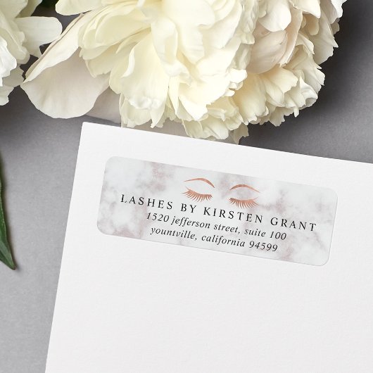 Marmer & Roos Gold Lashes & Brows Return Address Etiket