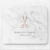 Marmer & Roos Gold Scissors Hair Salon Logo Muismat (Voorkant)