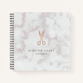 Marmer & Roos Gold Scissors Hair Salon Logo Notitieboek (Voorkant)