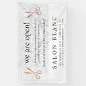 Marmer & Roos Gold Scissors Hair Salon ReOpening Spandoek (Verticaal)