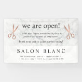 Marmer & Roos Gold Scissors Hair Salon ReOpening Spandoek (Horizontaal)