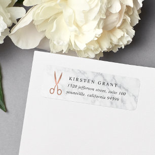 Marmer & Roos Gold Scissors Logo Return Address Etiket