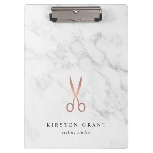 Marmer & Roos Gold Scissors Salon Logo Klembord (Voorkant)