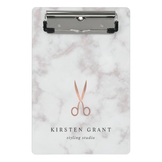 Marmer & Roos Gold Scissors Salon Logo Mini Klembord (Voorkant)