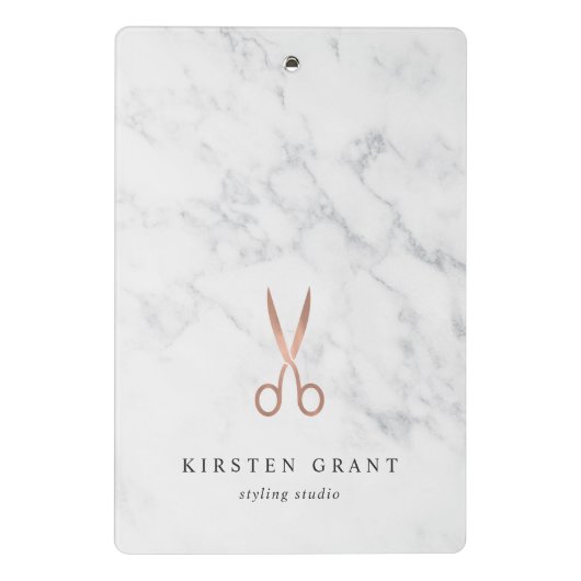Marmer & Roos Gold Scissors Salon Logo Mini Klembord (Achterkant)