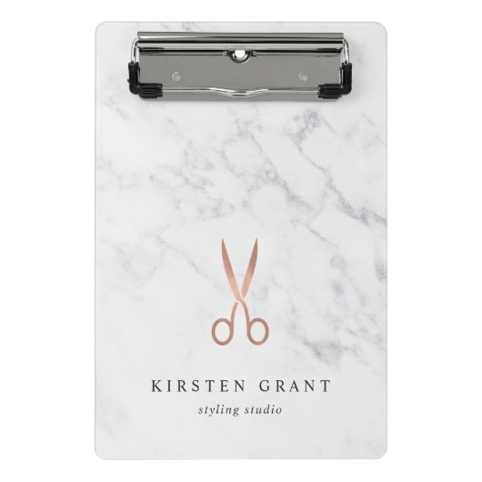 Marmer & Roos Gold Scissors Salon Logo Mini Klembord (Voorkant)