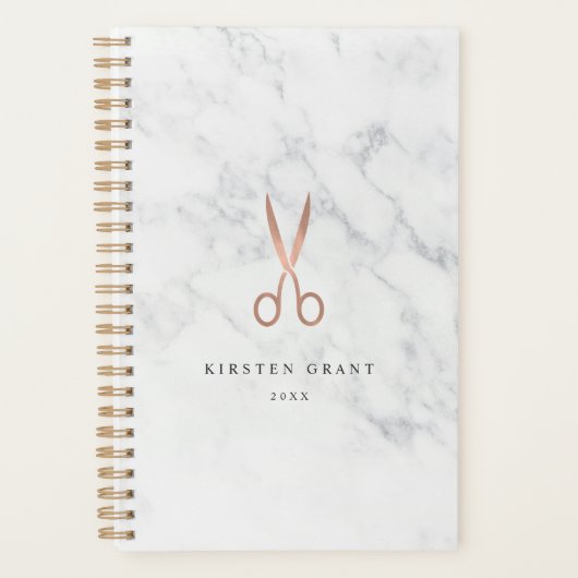 Marmer & Roos Gold Scissors Salon Logo Planner (Voorkant)