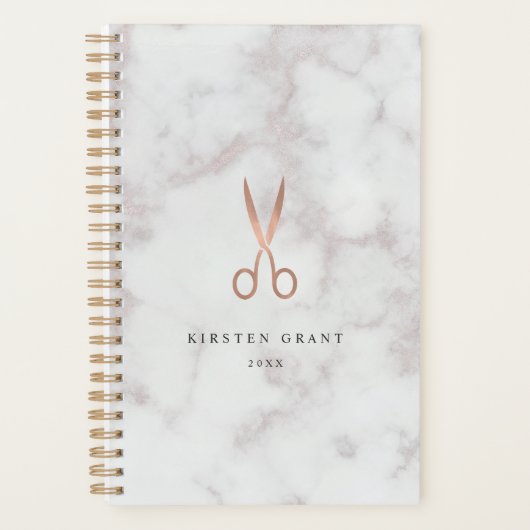 Marmer & Roos Gold Scissors Salon Logo Planner (Voorkant)