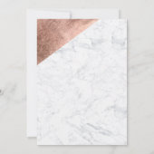 Marmer roos goud dwars roze monogram bevestiging kaart (Achterkant)