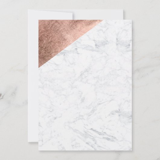 Marmer roos goud dwars roze monogram bevestiging kaart (Achterkant)