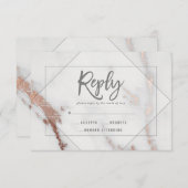 Marmer, roos goud, geometrische bruiloft antwoord  (Voorkant / Achterkant)