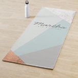 marmer, roos goud, grijze en blauwe jogmamat yogamat<br><div class="desc">Moderne faux Marble,  roos gold,  grijs en blauw design. Met ruimte voor een naam. De achtergrondkleur en de tekstkleur kunnen worden veranderd. Een deel van een modern collectie.</div>