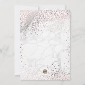 Marmer Roos Goud Keltisch Cross+Confetti Doop Kaart (Achterkant)