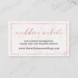 Marmer & Roos Goud Typografie Bruiloft Website Informatiekaartje