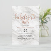 Marmer & Roos Gouden Bachelorette Feestuitnodiging Kaart (Staand voorkant)