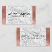 Marmer | Roos Goudfolie Glossy Metallic Trim Visitekaartje (Voorkant / Achterkant)