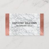 Marmer | Roos Goudfolie Glossy Metallic Trim Visitekaartje (Voorkant)