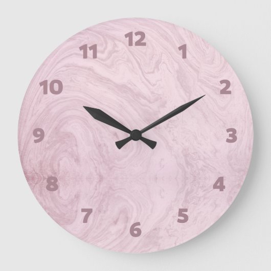 Marmer roze abstracte, moderne schattig grote klok (Voorkant)
