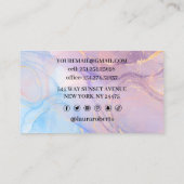 Marmer Roze Blauw & Goud Visitekaartje (Achterkant)