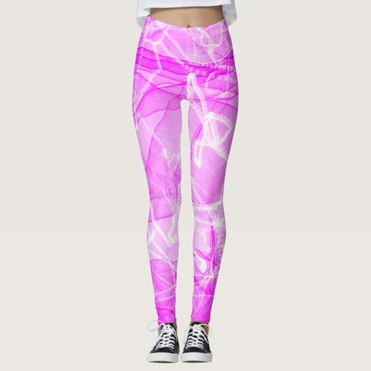 Marmer Roze Digitaal Document Leggings (Voorkant)