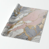 Marmer Roze / goud Cadeaupapier (Uitgerold)