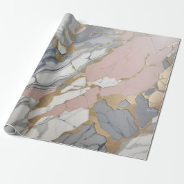 Marmer Roze / goud Cadeaupapier
