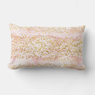 Marmer Roze Goud Confetti Sparkle Kussen