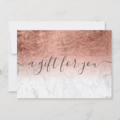 marmer roze goud folie ombre cadeaubon (Voorkant)