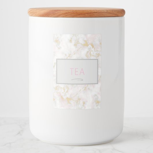 Marmer Roze Goud Label Georganiseerde Keuken Voedselcontainer Etiket (Voorkant)