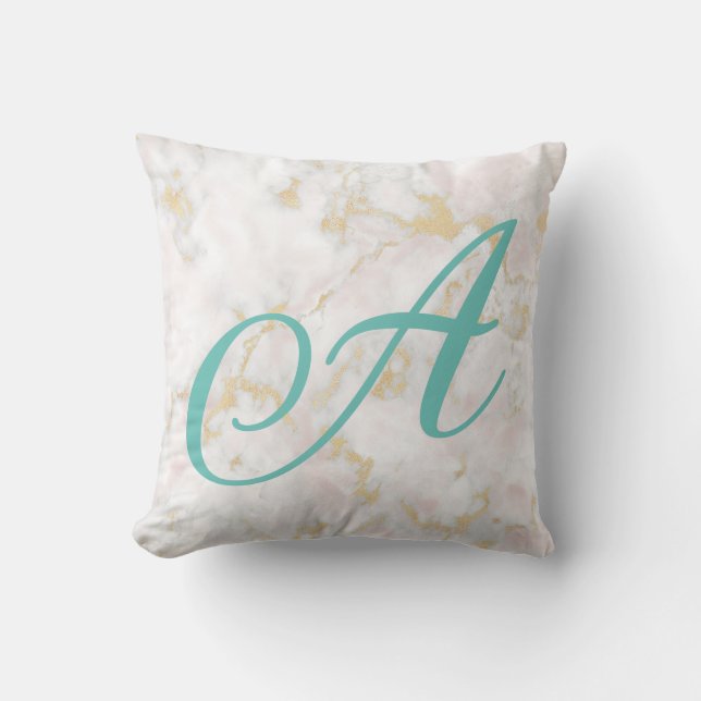 Marmer Roze Goud Patroon Kussen Accessoire (Voorkant)