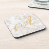 Marmer Roze Gouden Patroon Onderzetters (Linkerzijde)