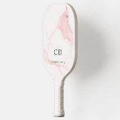 Marmer roze monogram initialen naam pickleball paddle (Links)