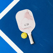 Marmer roze monogram initialen naam pickleball paddle