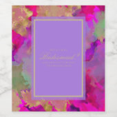 Marmer roze, paarse en gouden wijn etiket (Enkel label)