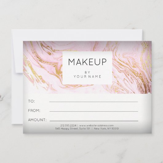 Marmer Roze Roos Make-up Schoonheid Certificaat Ca (Voorkant)