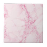 Marmer roze wit tegeltje<br><div class="desc">Elegant en trendy pastel roze kleurige faux marmer print.</div>