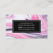 Marmer roze zwart visitekaartje | creatieve produc (Achterkant)