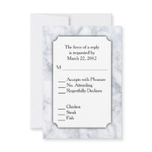 Marmer RSVP met menu keuze