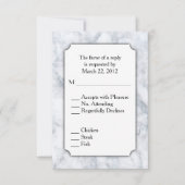 Marmer RSVP met menukeuze (Voorkant)