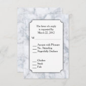 Marmer RSVP met menukeuze (Voorkant / Achterkant)