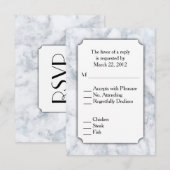 Marmer RSVP met menukeuze Kaartje (Voorkant / Achterkant)