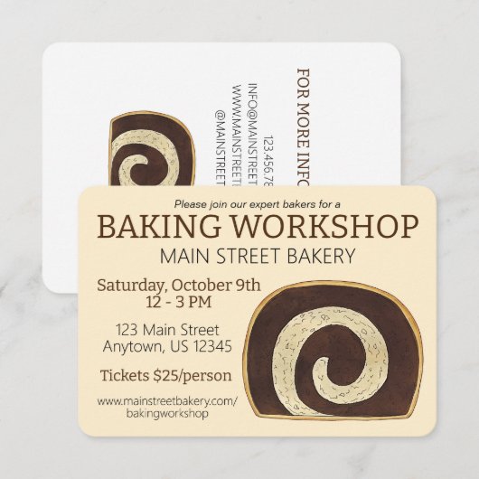 Marmer Rye Brood Snee Joodse Bakkerij Bakcursus Kaart (Voorkant / Achterkant)