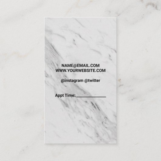 Marmer | Schaar | Kapsel Visitekaartje (Achterkant)