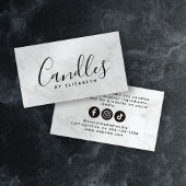 Marmer Script Candle Maker Contactkaartje